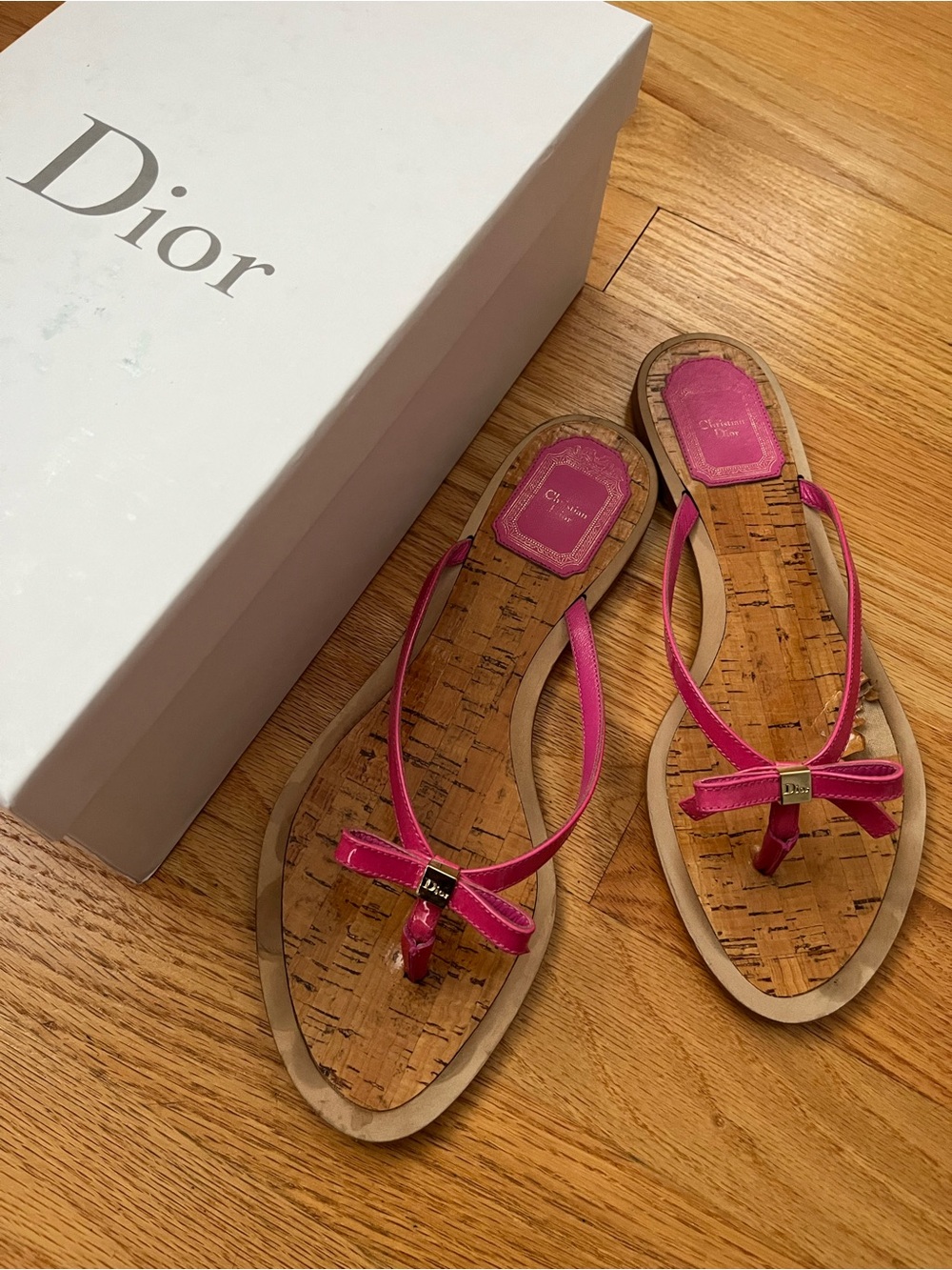 Dior Hot Pink Flip Flops